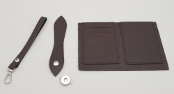 Angel Çanta Aksesuar Kartlıklı Cüzdan İçi Deri Seti Koyu Kahverengi Gümüş Metalli - 2