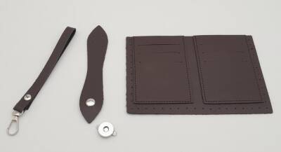 Angel Çanta Aksesuar Kartlıklı Cüzdan İçi Deri Seti Koyu Kahverengi Gümüş Metalli - 2