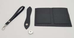 Angel Çanta Aksesuar Kartlıklı Cüzdan İçi Deri Seti Siyah Renk Gümüş Metalli - 2