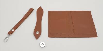 Angel Çanta Aksesuar Kartlıklı Cüzdan İçi Deri Seti Taba Renk Gümüş Metalli - 2