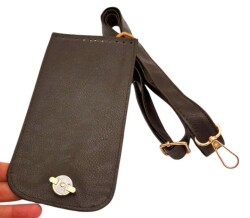 Angel Çanta Aksesuar Koyu Kahve Renk Button Model Çanta Yapım Seti Light Gold Metalli - 3