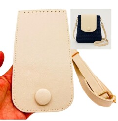 Angel Çanta Aksesuar Krem Renk Button Model Çanta Yapım Seti Light Gold Metalli - Angel Çanta Aksesuar