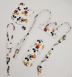 Angel Çanta Aksesuar Miki Mouse Desenli Sırt Çanta Seti Füme Metalli - 3