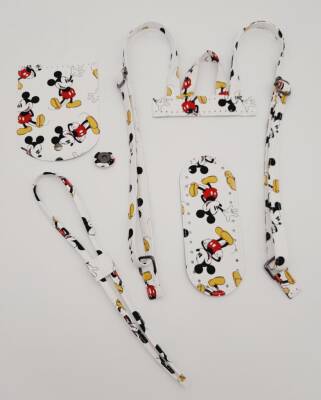 Angel Çanta Aksesuar Miki Mouse Desenli Sırt Çanta Seti Füme Metalli - 1