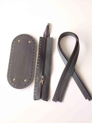 Angel Çanta Aksesuar Sap Taban Fermuar Seti Gri - Angel Çanta Aksesuar