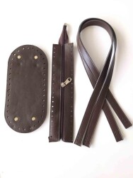 Angel Çanta Aksesuar Sap Taban Fermuar Seti Koyu Kahve - Angel Çanta Aksesuar