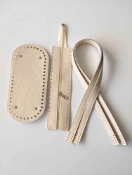 Angel Çanta Aksesuar Sap Taban Fermuar Seti Krem - Angel Çanta Aksesuar