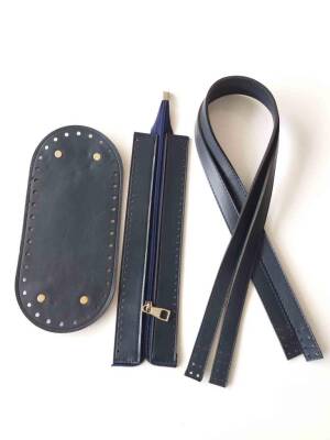 Angel Çanta Aksesuar Sap Taban Fermuar Seti Lacivert - 1