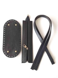 Angel Çanta Aksesuar Sap Taban Fermuar Seti Siyah - Angel Çanta Aksesuar