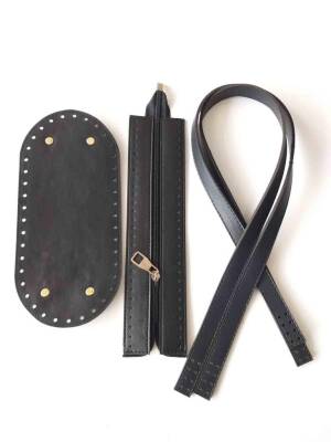 Angel Çanta Aksesuar Sap Taban Fermuar Seti Siyah - 1