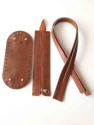 Angel Çanta Aksesuar Sap Taban Fermuar Seti Taba - Angel Çanta Aksesuar