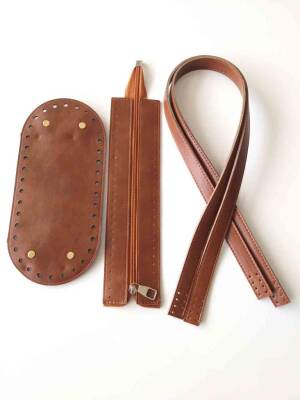 Angel Çanta Aksesuar Sap Taban Fermuar Seti Taba - 1