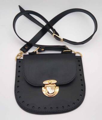 Angel Çanta Aksesuar Siyah Renk İstiridye Çanta Seti Gümüş Metal - 1