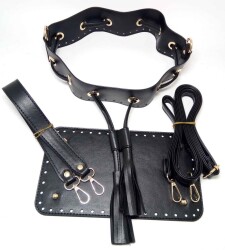 Angel Çanta Aksesuar Siyah Renk Torba Çanta Seti - Angel Çanta Aksesuar