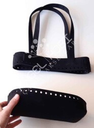 Angel Çanta Aksesuar Siyah Süet Suni Deri, İkili Çanta Aparatı - Angel Çanta Aksesuar