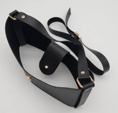 Angel Çanta Aksesuar Siyah Suni Deri 120x2 cm Çanta Saplı Deri Seti Light Gold Metalli - 3