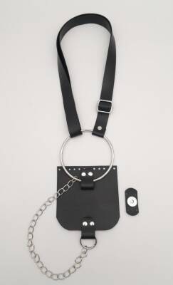 Angel Çanta Aksesuar Siyah Suni Deri Halkalı Model Kapaklı Set Gümüş Metalli - 1