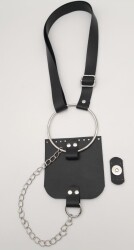 Angel Çanta Aksesuar Siyah Suni Deri Halkalı Model Kapaklı Set Gümüş Metalli - 3