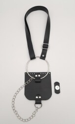 Angel Çanta Aksesuar Siyah Suni Deri Halkalı Model Kapaklı Set Gümüş Metalli - Angel Çanta Aksesuar