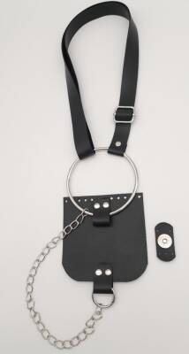 Angel Çanta Aksesuar Siyah Suni Deri Halkalı Model Kapaklı Set Gümüş Metalli - 3