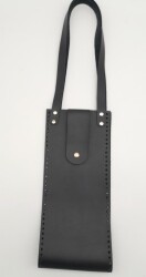 Angel Çanta Aksesuar Suni Deri Kova Model Siyah Renk Çanta Deri Seti Light Gold Metal - 2