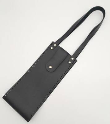 Angel Çanta Aksesuar Suni Deri Kova Model Siyah Renk Çanta Deri Seti Light Gold Metal - 3