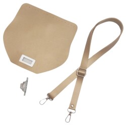 Angel Çanta Aksesuar Suni Deri 21x19 cm Kapaklı ve Ayarlı Saplı Çanta Seti Gold Renk Gümüş Metalli - 3