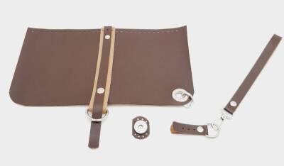 Angel Çanta Aksesuar Suni Deri Abiye Cluch Çanta Seti Kahverengi Gümüş Metalli - 2