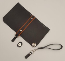 Angel Çanta Aksesuar Suni Deri Abiye Cluch Çanta Seti Siyah Renk Gümüş Metalli - 2