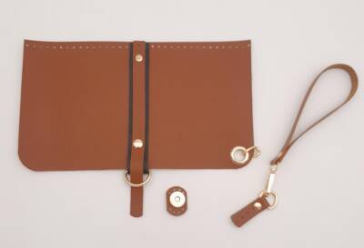 Angel Çanta Aksesuar Suni Deri Abiye Cluch Çanta Seti Taba Renk Light Gold Metalli - 1