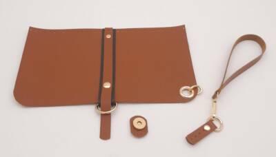 Angel Çanta Aksesuar Suni Deri Abiye Cluch Çanta Seti Taba Renk Light Gold Metalli - 2