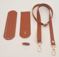 Angel Çanta Aksesuar Suni Deri Ahşap Düğmeli Mini Bag Cep Telefonu Seti Taba Renk Light Gold Metalli - 3