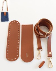 Angel Çanta Aksesuar Suni Deri Ahşap Düğmeli Mini Bag Cep Telefonu Seti Taba Renk Light Gold Metalli - Angel Çanta Aksesuar