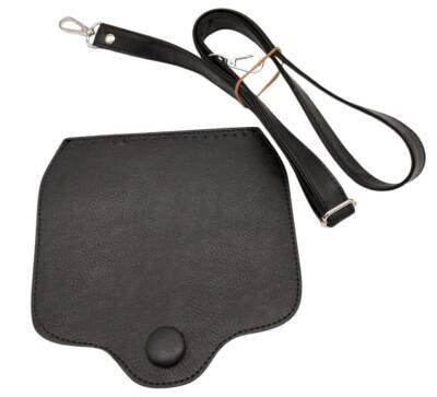 Angel Çanta Aksesuar Suni Deri Büyük Button Model Siyah Renk Çanta Deri Seti Gümüş Metal - 1