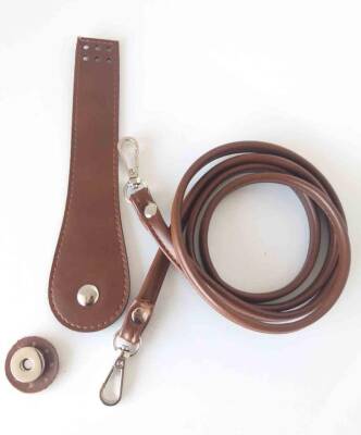 Angel Çanta Aksesuar Suni Deri Cep Telefonu Seti Dikişli Taba Gümüş Renk - 1