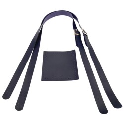 Angel Çanta Aksesuar Suni Deri Cepli Ayarlanabilir Çift Saplı Çanta Seti Lacivert Light Gold Metalli - 3