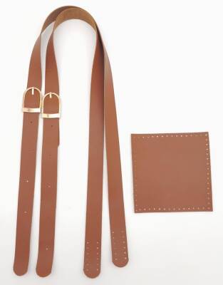 Angel Çanta Aksesuar Suni Deri Cepli Ayarlanabilir Çift Saplı Çanta Seti Taba Light Gold Metalli - 3