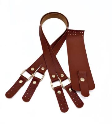 Angel Çanta Aksesuar Suni Deri Kapaklı Çanta Seti Taba Light Gold Metalli - 1