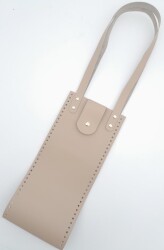 Angel Çanta Aksesuar Suni Deri Kova Model Bej Renk Çanta Deri Seti Light Gold Metal - 4