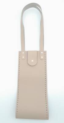 Angel Çanta Aksesuar Suni Deri Kova Model Bej Renk Çanta Deri Seti Light Gold Metal - 3