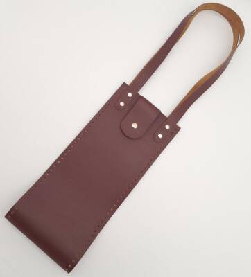 Angel Çanta Aksesuar Suni Deri Kova Model Bordo Renk Çanta Deri Seti Light Gold Metal - 4