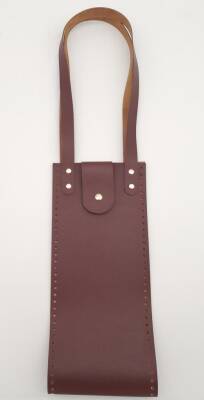 Angel Çanta Aksesuar Suni Deri Kova Model Bordo Renk Çanta Deri Seti Light Gold Metal - 3