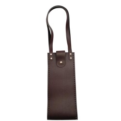 Angel Çanta Aksesuar Suni Deri Kova Model Koyu Kahverengi Çanta Deri Seti Light Gold Metal - 3