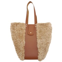 Angel Çanta Aksesuar Suni Deri Kova Model Koyu Kahverengi Çanta Deri Seti Light Gold Metal - 5