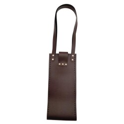 Angel Çanta Aksesuar Suni Deri Kova Model Koyu Kahverengi Çanta Deri Seti Light Gold Metal - 4