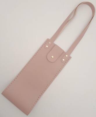 Angel Çanta Aksesuar Suni Deri Kova Model Pudra Renk Çanta Deri Seti Light Gold Metal - 4