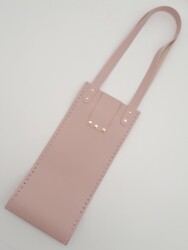 Angel Çanta Aksesuar Suni Deri Kova Model Pudra Renk Çanta Deri Seti Light Gold Metal - 5