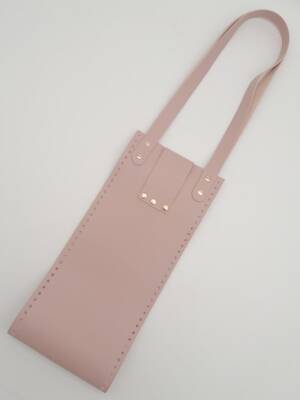 Angel Çanta Aksesuar Suni Deri Kova Model Pudra Renk Çanta Deri Seti Light Gold Metal - 5