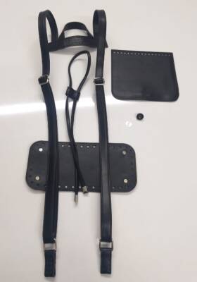 Angel Çanta Aksesuar Suni Deri Siyah Renk Light Gold Metal Sırt Çanta Seti - 1