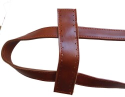 Angel Çanta Aksesuar Suni Deri Taba Renk Gümüş Metalli Sırt Çantası Seti - 2